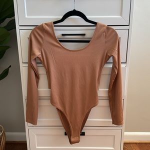 Women’s Petite Ribbed Long Sleeved Bodysuit